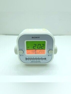 Sony Dream Machine ICF-C180 Dual Alarm Clock-Radio AM/FM White Cube 90s Y2K